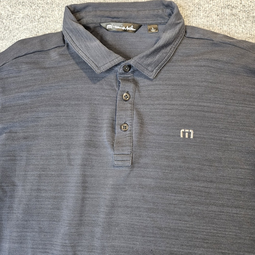 Travis Mathew Men's Polo Shirt Longsleeve Size‎ Large Navy Blue